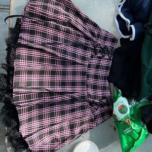 Hot topic lace plaid skirt